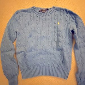 Cornflower Blue RALPH LAUREN Cotton Cable Sweater